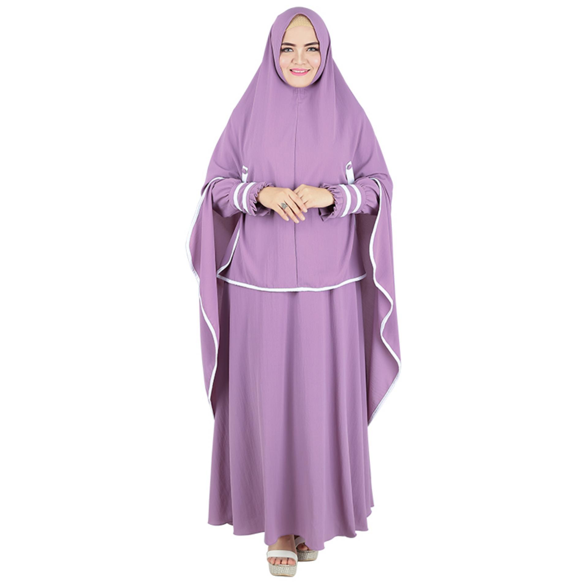 Raindoz Gamis Syari - bahan cotton Murah & berkualitas (ungu)