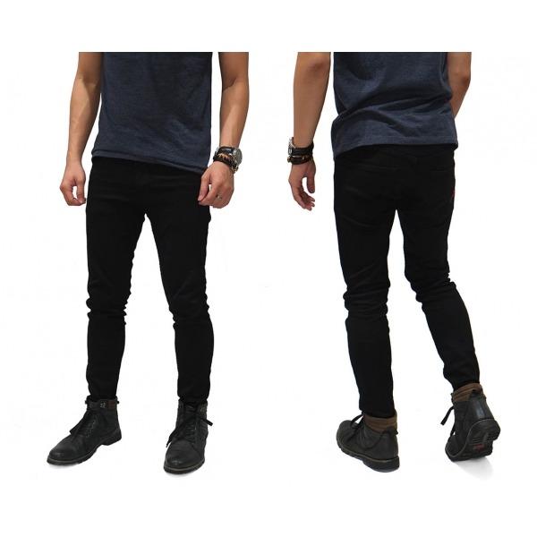  Celana Jeans Skinny Premium Hitam Pria Denim