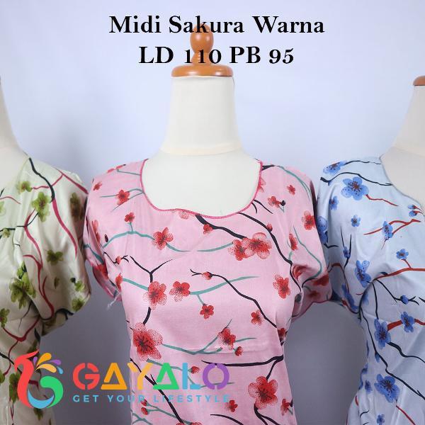 Promo Hari Ini DASTER MIDI SAKURA WARNA/DASTER PEKALONGAN/DRESS PENDEK/100 RIBU DAPAT 5/DISKON
