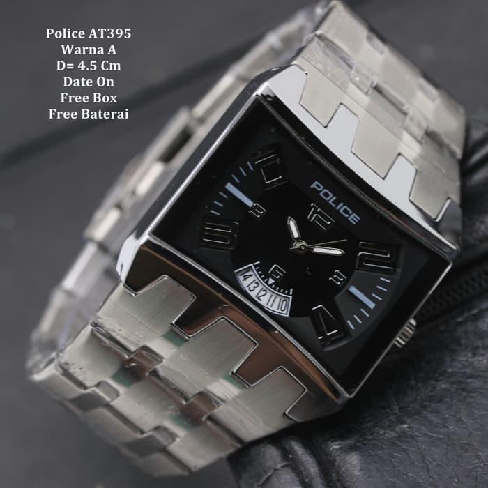 Harga Spesial!! Jam Tangan Pria Cowok Jam Murah Police Amilon Silver In Black - ready stock