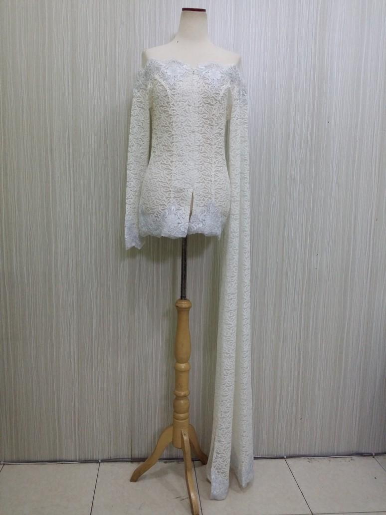 Baju Ijab Pengantin Wanita Kebaya Lamaran Lengan Panjang Muslim Modern Bahan Broklat Warna Putih RR1864 Arcobaleno Pesan Kebaya Ijab Pengantin,Jual baju model kebaya modern terbaru, cocok untuk wisuda, pernikahan, kondangan dan acara resmi lainnya