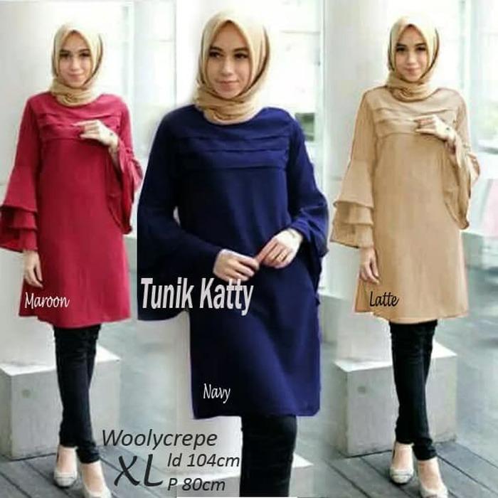 Baju Atasan Tunik Katty Blouse Baju Muslim Blus Muslim