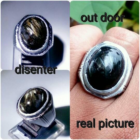 NEW PROMO Perhiasan Aksesoris CINCIN BATU AKIK NATURAL BULU MERAK PETER SITE KLEP GOYANG TOP QUALITY Murah