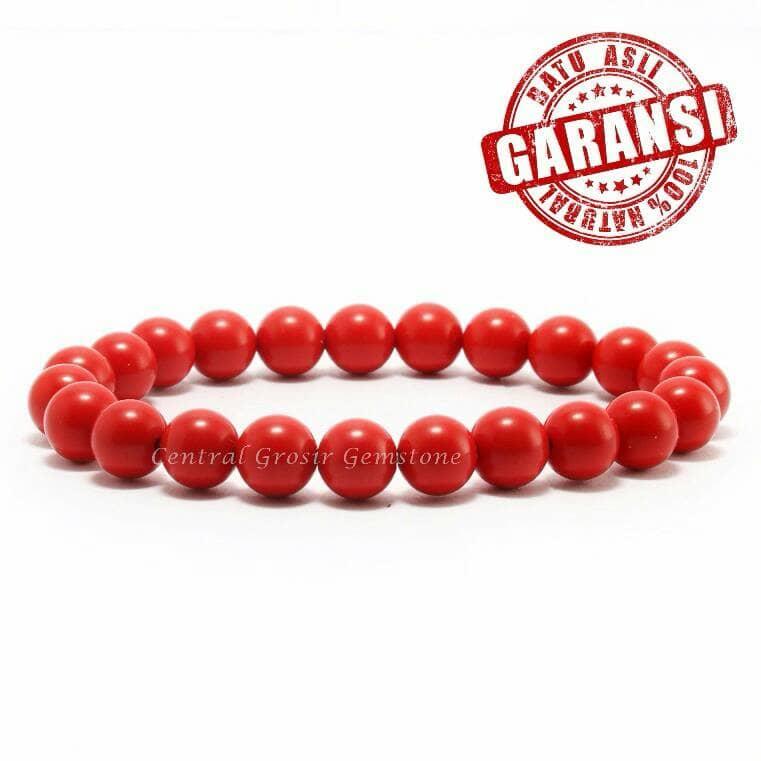 Diskon Promo Perhiasan Aksesoris GELANG BATU NATURAL RED MARJAN ORIGINAL STONE BRACELET GUARANTEE Murah