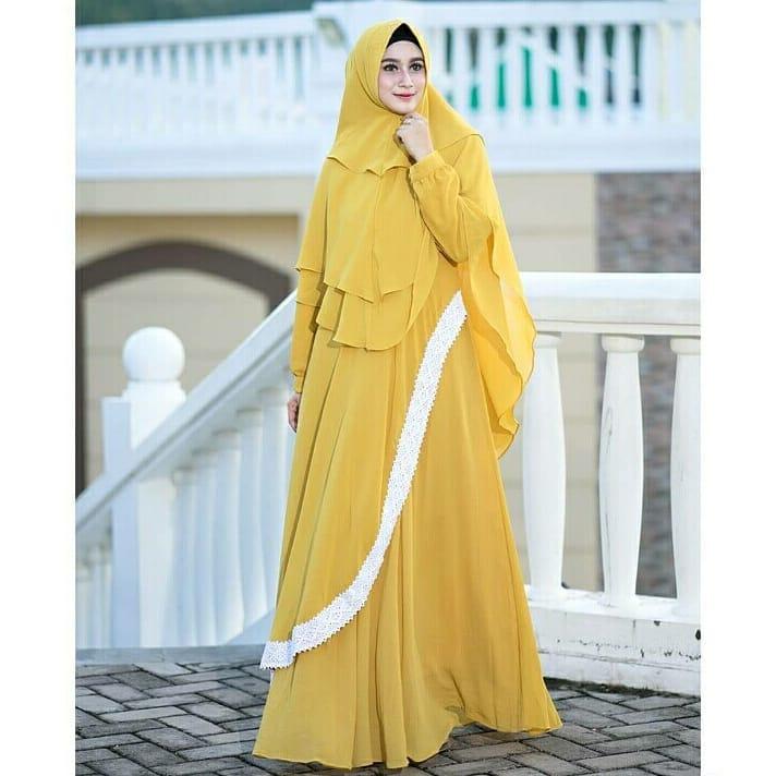 Baju Original Zavania Syar’i Dress Panjang Wolfice Muslim Casual Pakaian Muslim Wanita Muslim Modern Terbaru Termurah 2018