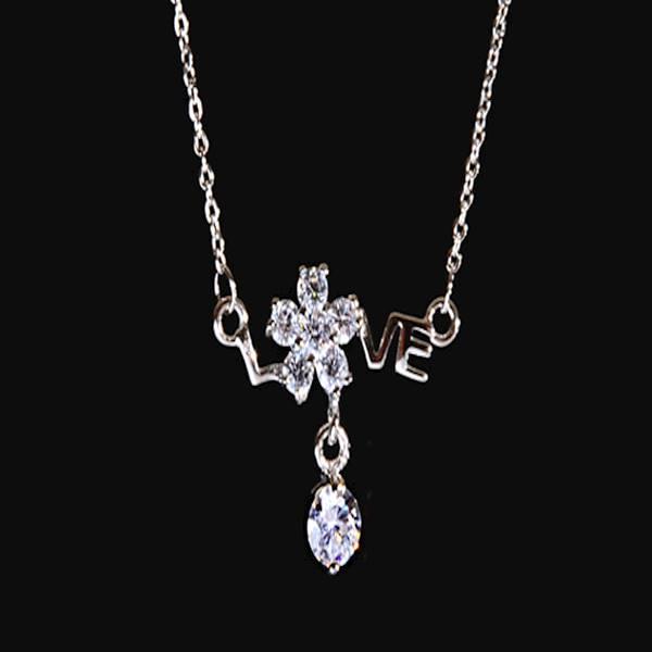 Kalung Perak EMAS PUTIH ASLI + Rantai - WGWC 009 (Garansi 6 Bulan)
