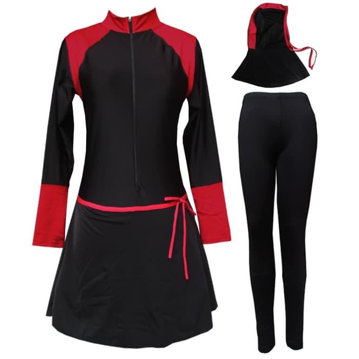 Baju Renang Muslimah Dasar Hitam Polos