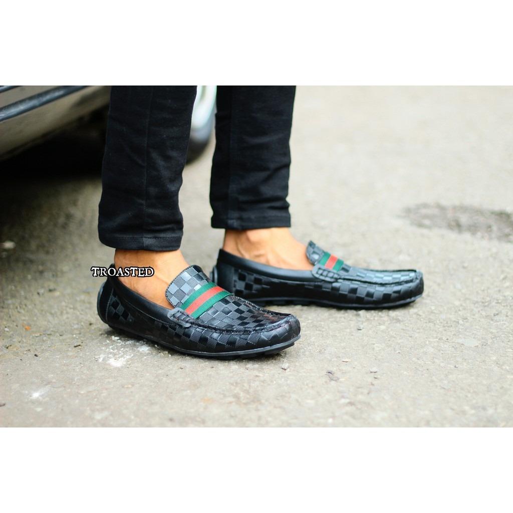 Sepatu pria guci slip on slop loafers pantofel kickers gucci ( lokal )