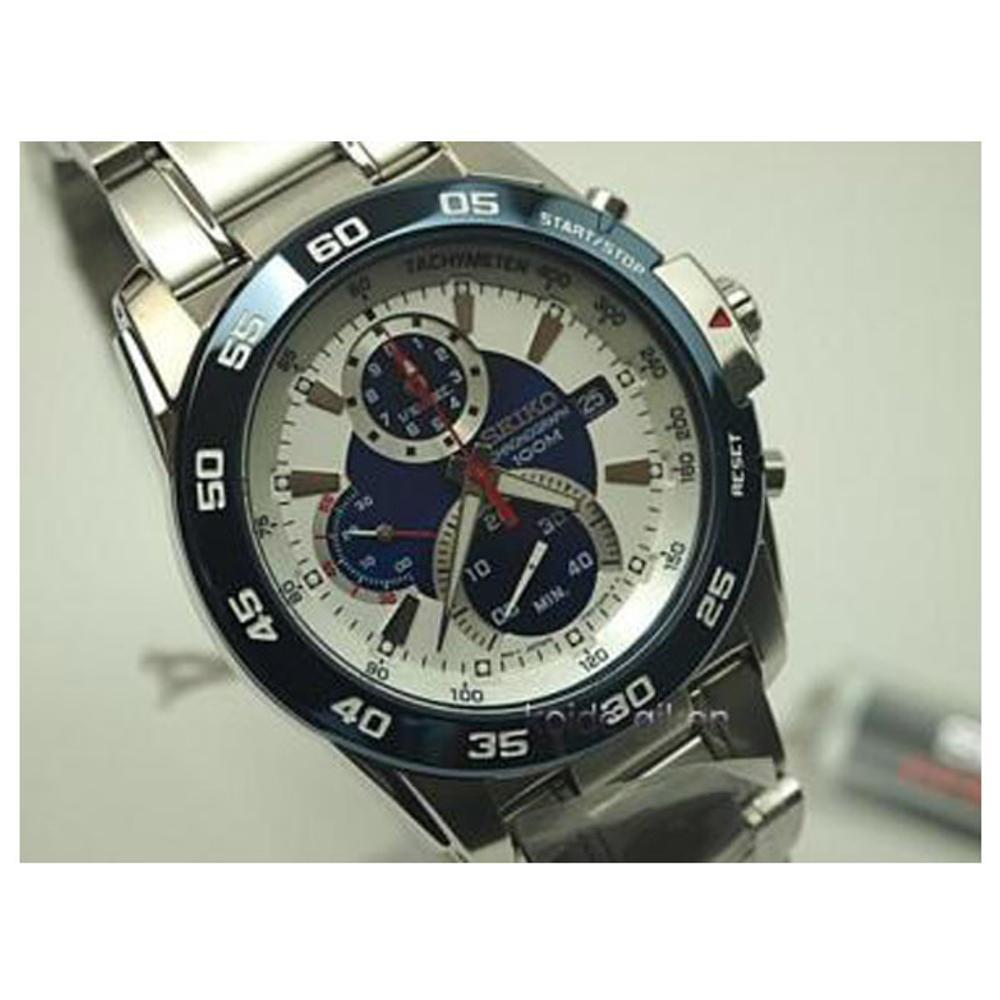 Seiko Mens SPC021 Chrono Cool White-Blue Dial | Jam Tangan Pria SPC021 Best N2jt