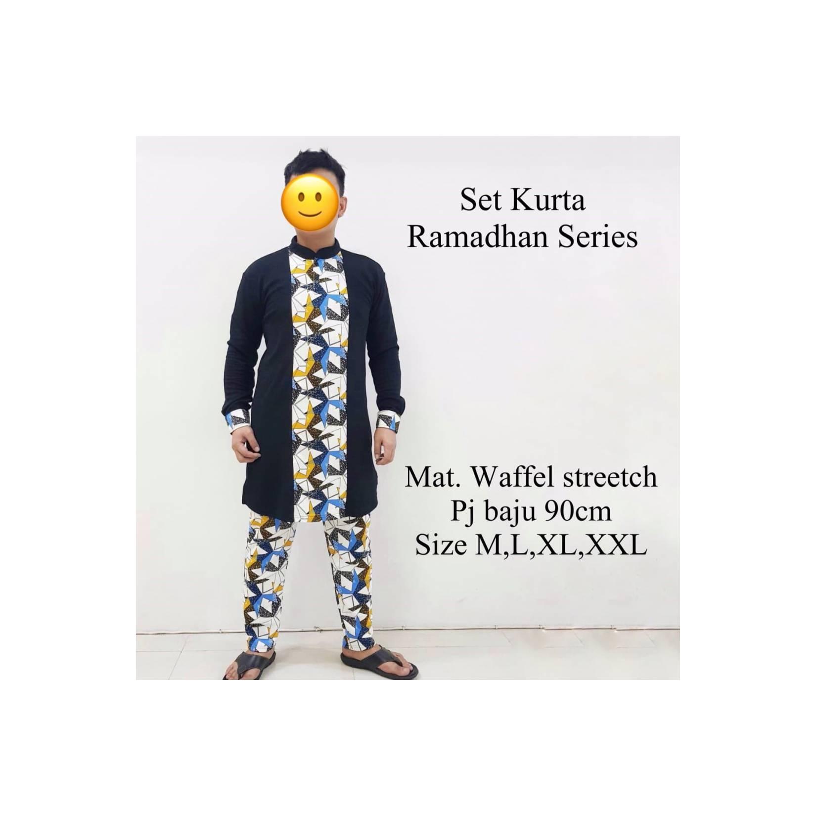 Gamis Panjang Pria Batik Koko Setelan Baju Muslim Pria