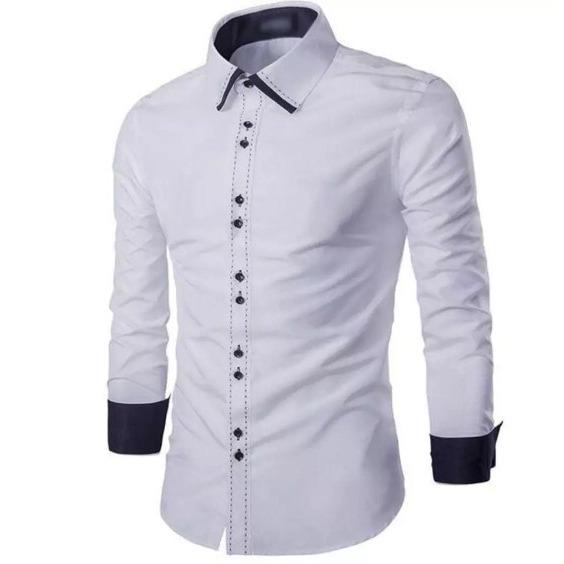 Kemeja Cowok Pria Lengan Panjang Kerja Model Slim Terbaru Gaya Kemeja Fashion Korea