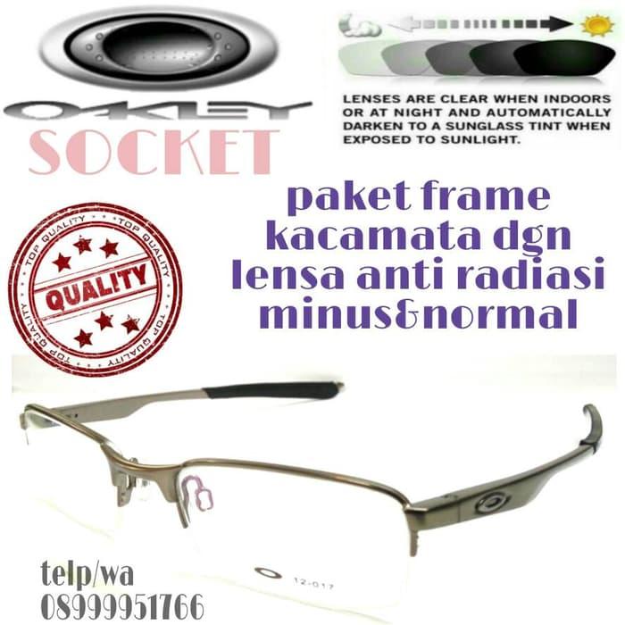 DISKON!! paket frame kacamata oakley dgn lensa anti radiasi minus&normal