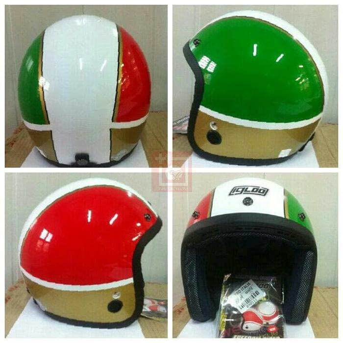 Helm Retro Igloo Italy TANPA KACA