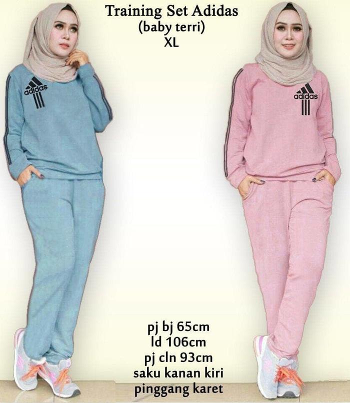 MURAH...HARGA SEPERTI GROSIR MURAH,TERBARU,TERLARIS DI PASARAN,MODEL MASA KINI 60343 traning set adidas / stelan olahraga muslim / harga murah baju olahraga muslim/stelan muslim / stelan wanita muslim / stelan murah,sangat cocok untuk berolahraga,joging,.