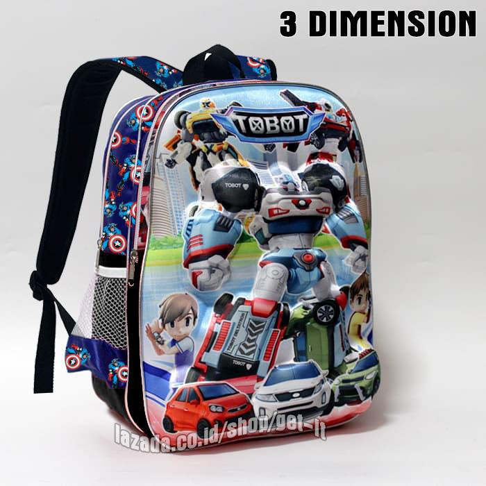 Tas anak tobot 3D Tas sekolah anak laki-laki Tobot SD