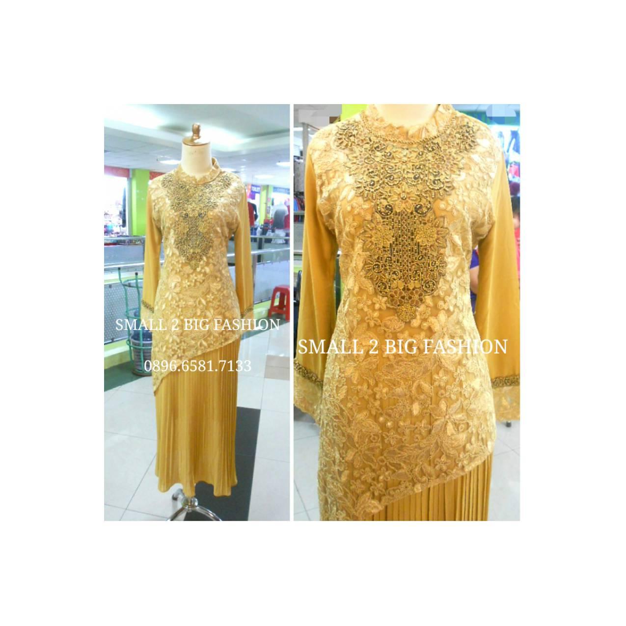 Gamis brokat pesta / gamis lebaran / maxi brukat pesta / kaftan brokat
