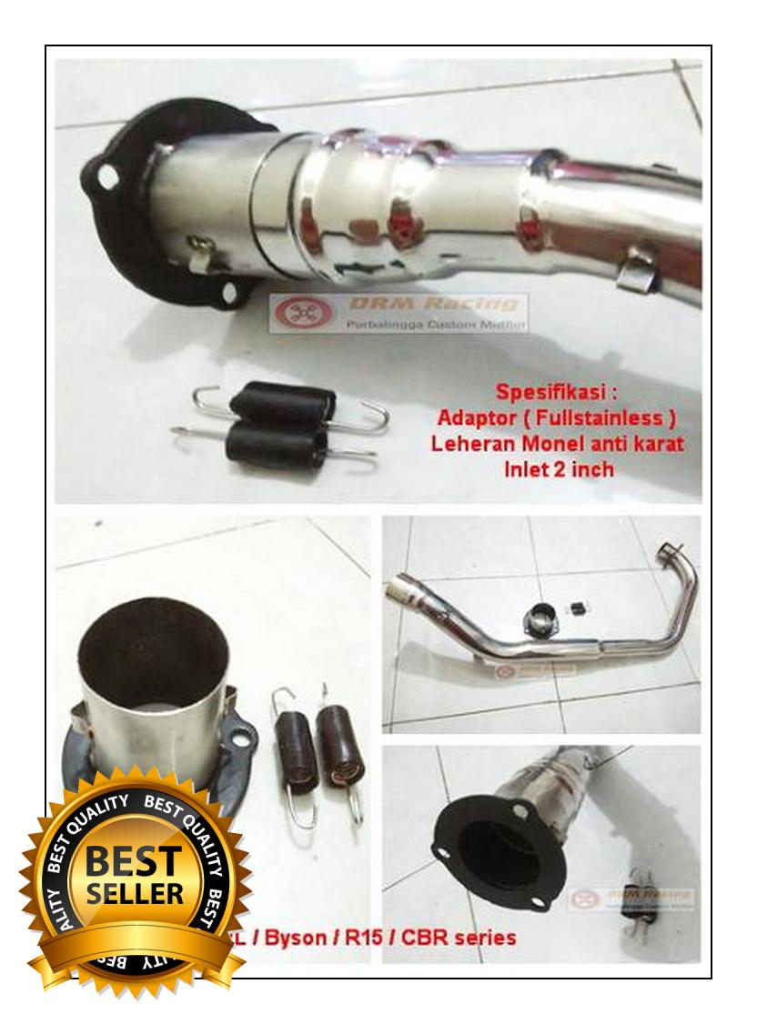 Pipa Adaptor / Pipa Penghubung + Leheran monel Ke Silencer Satria Fu Original Vixion / Nv