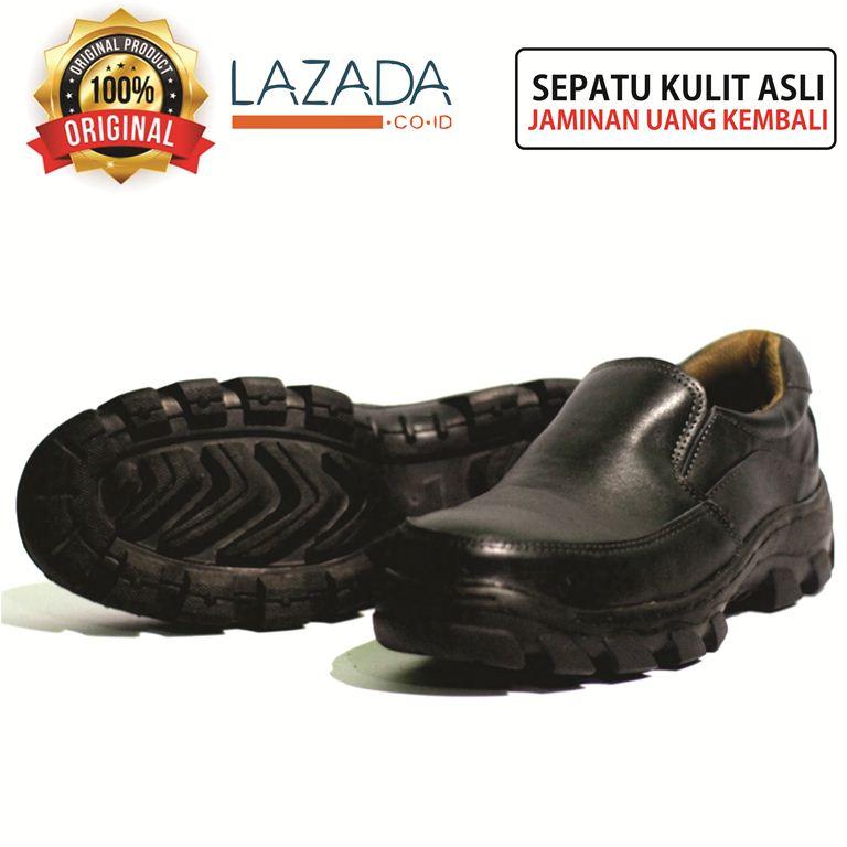 safety shoes pria safety boots safety jogger safety slip on safety hitam kulit sapi asli sepatu boot boots pria ankle boot kuat segala medan sudah dijahit solnya.