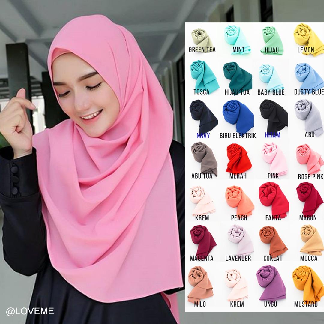 Loveme Pashmina Instan Hijab Instan Jilbab Kerudung Pastan Polos 1 Lubang