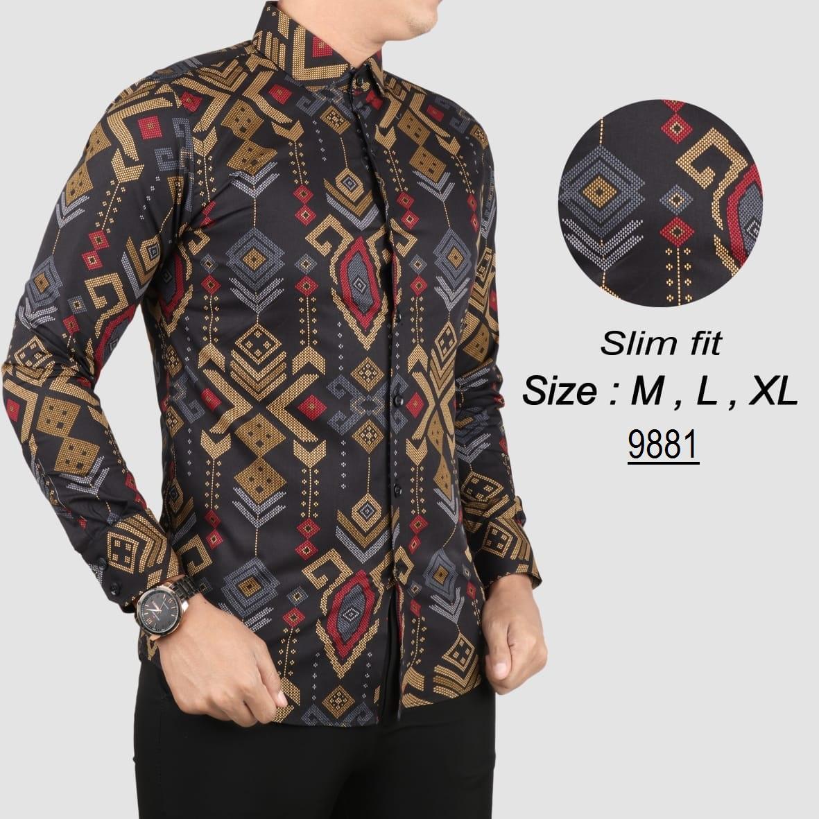 Batik Pria Modern Kemeja Batik Pria Slim fit WW01J