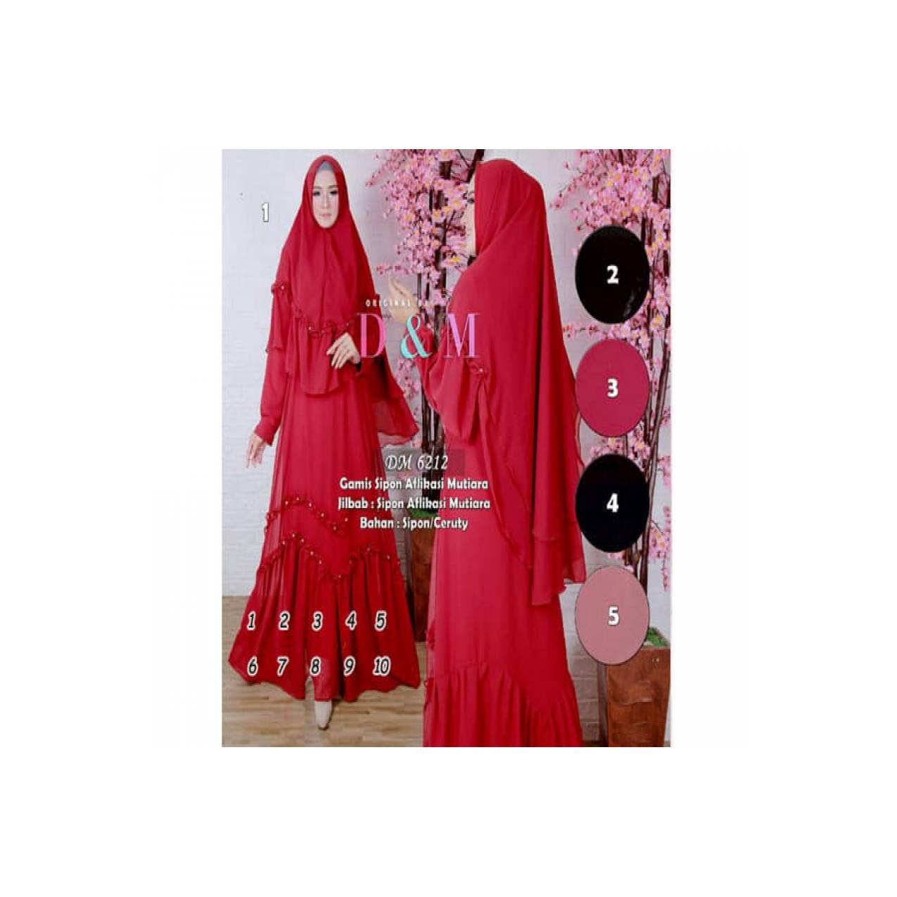 Gamis sifon aplikasi mutiara BM11497