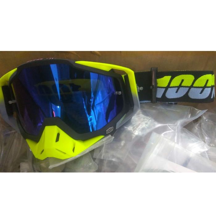Best Seller!! Kacamata Cross Goggle 100 % Warna Stabilo Yellow - ready stock