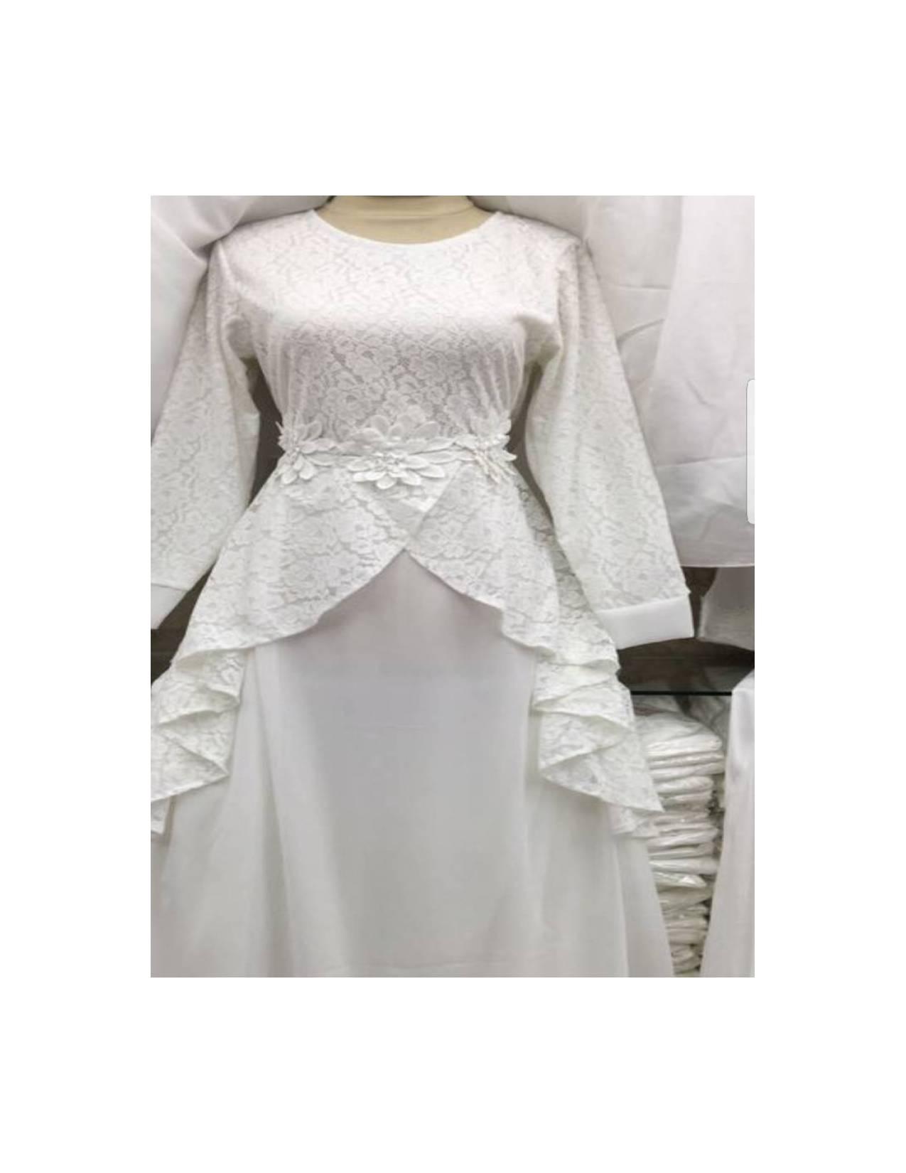 Gamis Putih Muslim ibu n anak dari usia 1th-dewasa
