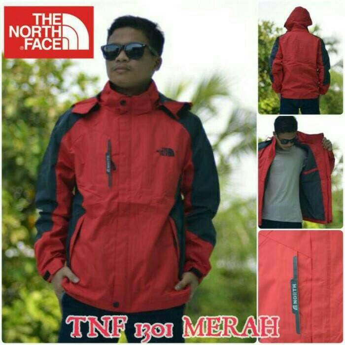 jaket outdoor / jaket gunung the north face TNF 1301 waterproop merah