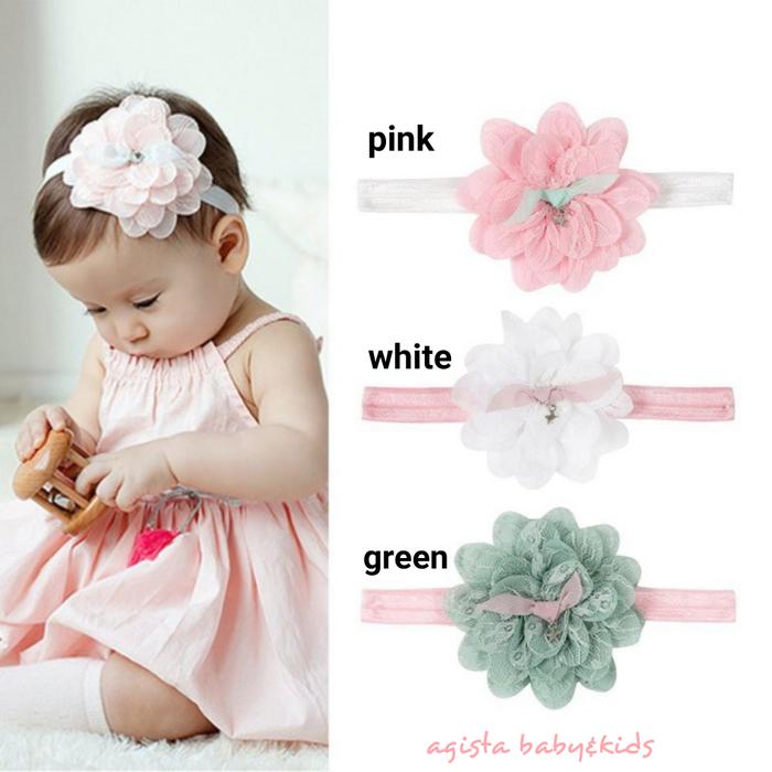 Bandana bayi anak perempuan bunga besar/headband flower/bando bayi