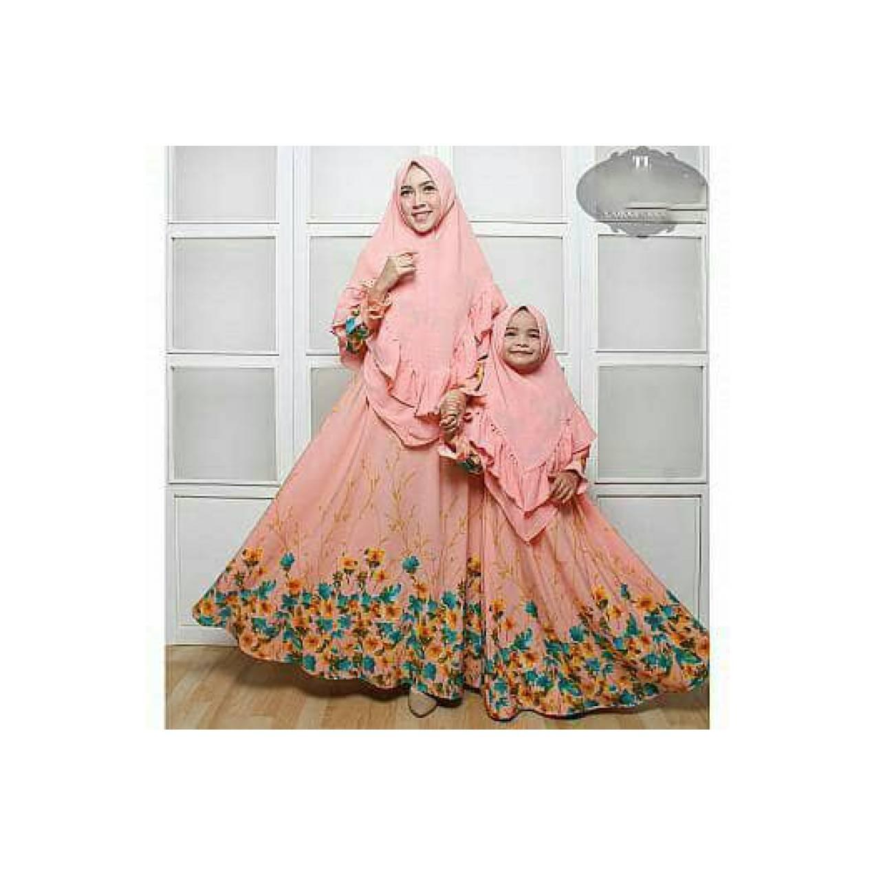 set gamis couple ibu dan anak maxi dress busana muslim syari