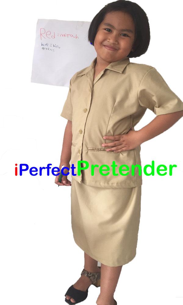Kostum Guru / PNS untuk Anak Perempuan uk 7 (7-8 Thn) / BAJU GURU PNS