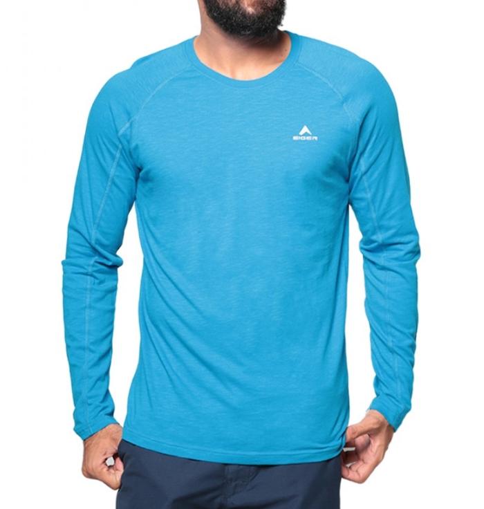 Best Seller!! Kaos Lengan Panjang Eiger 6535 Corbiieres Biru New - ready stock