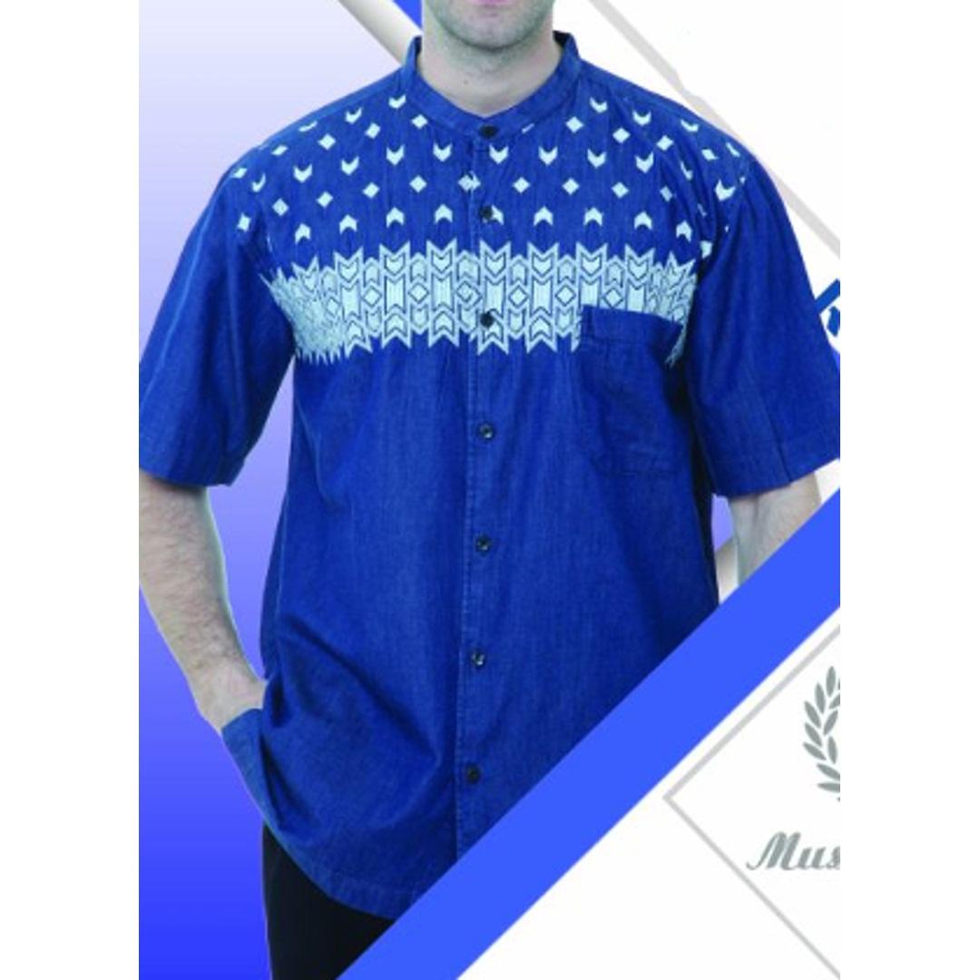 Baju Koko Muslim Madani Bordir Pendek MM1058