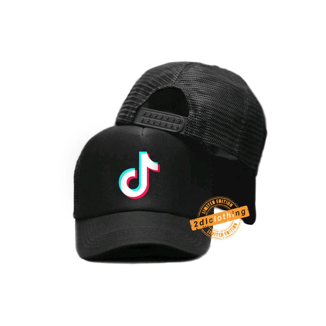Topi Tiktok Black premium secondicloth - Topi distro Tiktok best seller
