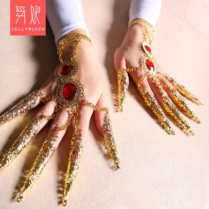 Pengiriman Dalam 24 Jam Menari Gadis Anak Seribu Tangan Melihat Suara Jari Batu Permata Emas Warna Tumbuh Kuku India menari untuk Melakukan Tangan Cincin Dekorasi
