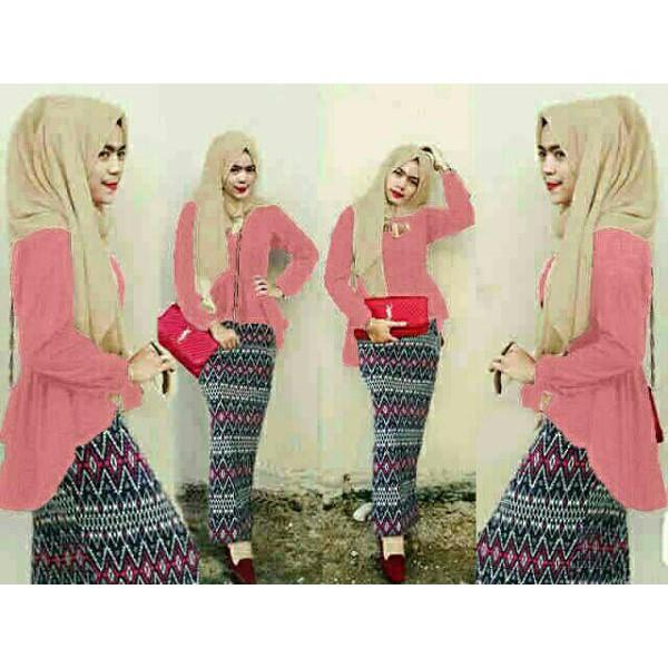 Promo Hari Ini GV-Hijab Fash Tribal Baju Setelan Rok Kebaya Wanita Dapet Pashmina Best Seller Harga