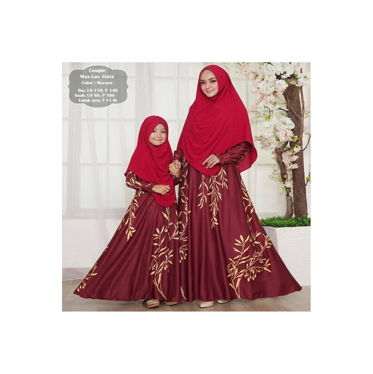 mk maxmara lux - gamis couple ibu dan anak / long dress muslim busui