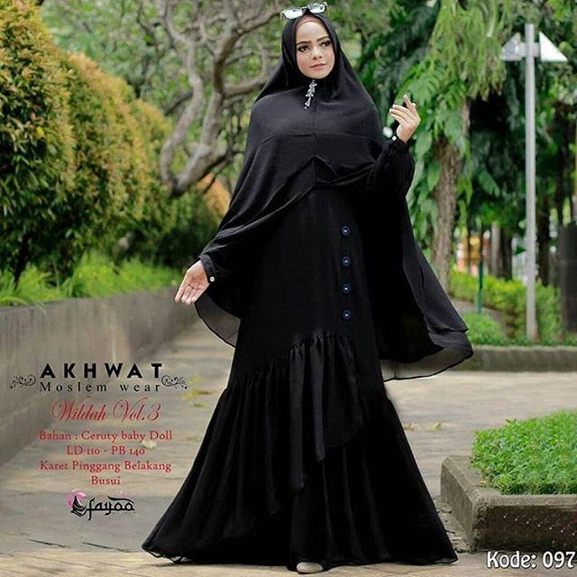 Outday Store - Wildah Syari dengan Kerudung Khimar Wolfice - Busana Muslim Gaya Maksimal Lebaran 2018