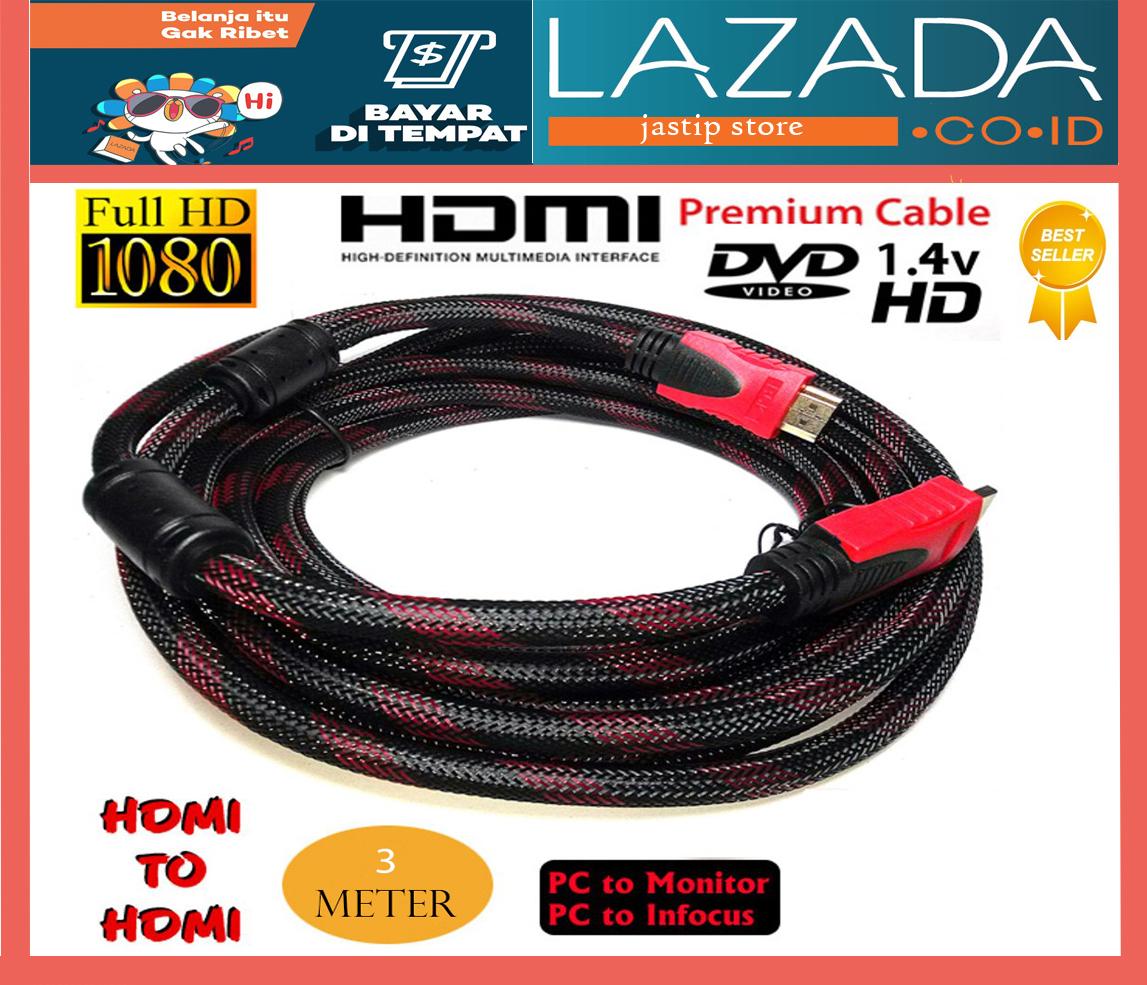 Kabel HDMI to HDMI Support 4K 3D Gold Plate Untuk TV Proyektor PC Laptop Panjang 3M