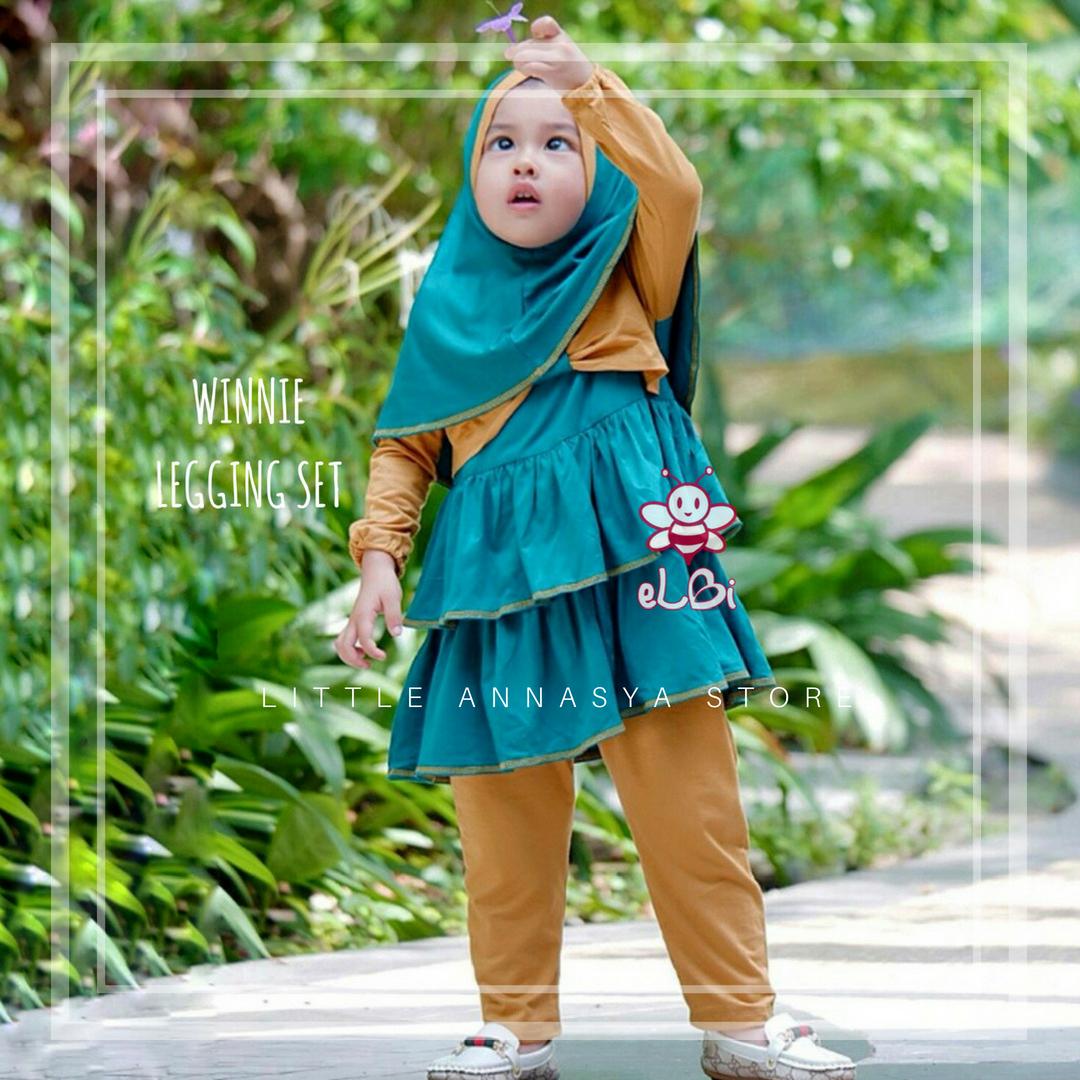 Baju Muslim Anak Perempuan / Baju Muslim Balita Perempuan / Busana Muslim Balita / Gamis Balita / Baju Muslim Balita / Baju Pesta Anak Muslim / Winnie Legging Set