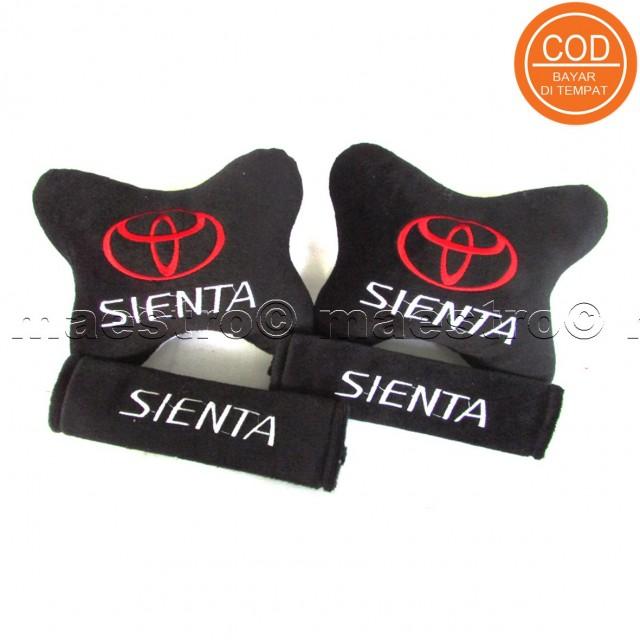 Aksesoris bantal leher jok mobil lucu unik Set 2in1 Toyota Sienta