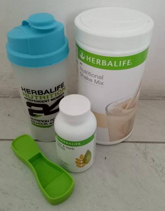 herbalife_#paket Diet shake fiber shaker sendok