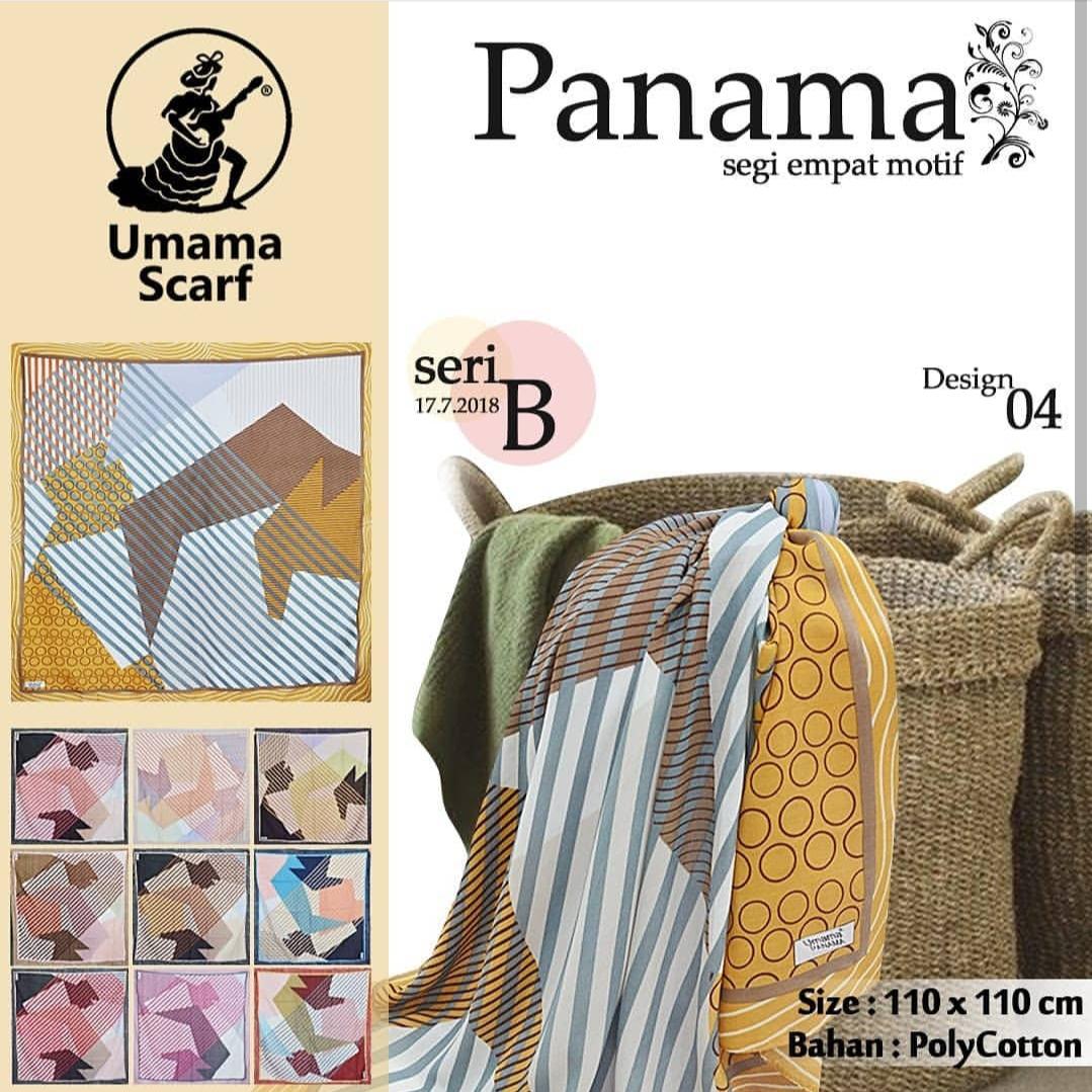 Hijab Segi Empat Motif polkadot abstrak type panama / Jilbab Segi Empat Motif / Kerudung Segi Empat Motif /Hijab Segi Empat panama Umama scarf