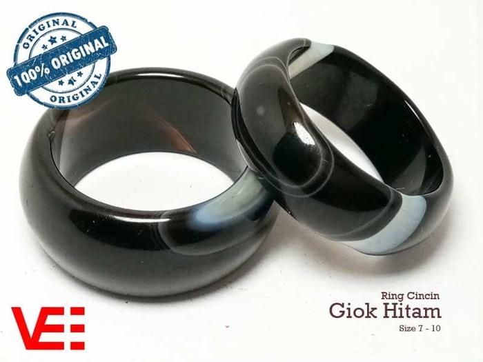 Promo Big Sale Perhiasan Aksesoris VeE Ring Cincin Terapi Kesehatan Batu Giok Hitam Black Jade Asli