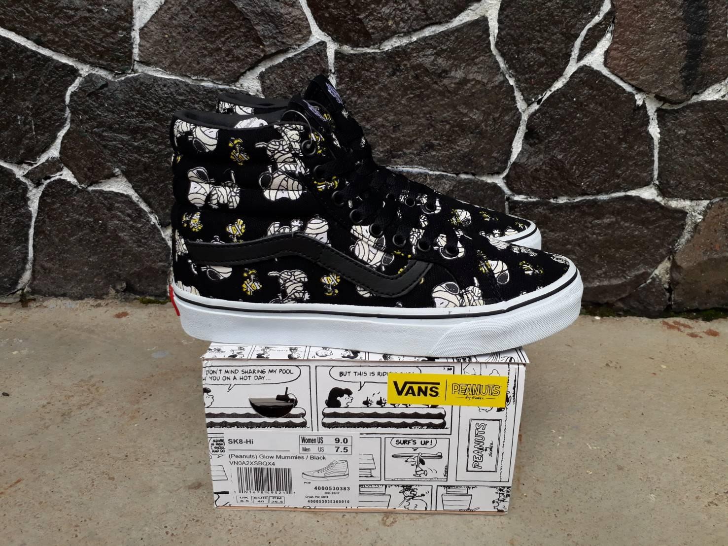 sepatu sneakers vns sk8 hi peanuts glow wafle icc