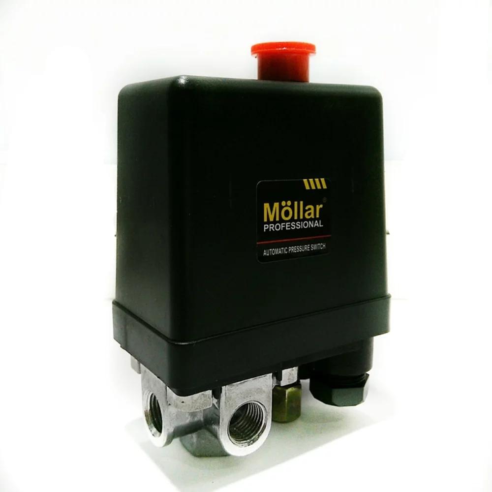 Otomatis Angin Kompresor Automatic Pressure Switch 4 Lubang 3 Cabang Otomatis Kompresor Tabung DIY