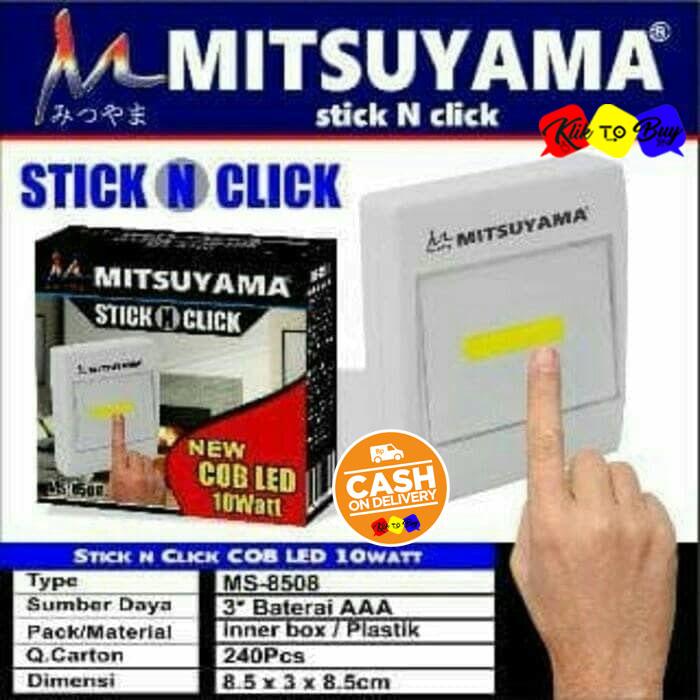 KTB Stick N Click Lampu Tektok MS-8508 / Lampu Emergency / New COB LED 10wat