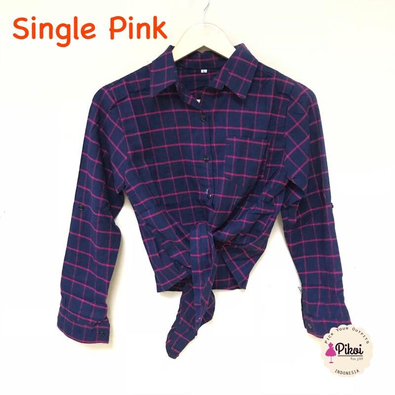 Kemeja flanel ikat / kemeja kotak kotak / kemeja santai / kemeja flanel murah / kemeja cewek murah