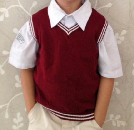 Okechuku Rompi Rajut Anak - anak TK SD Knit Vest Seragam Sekolah CLAY