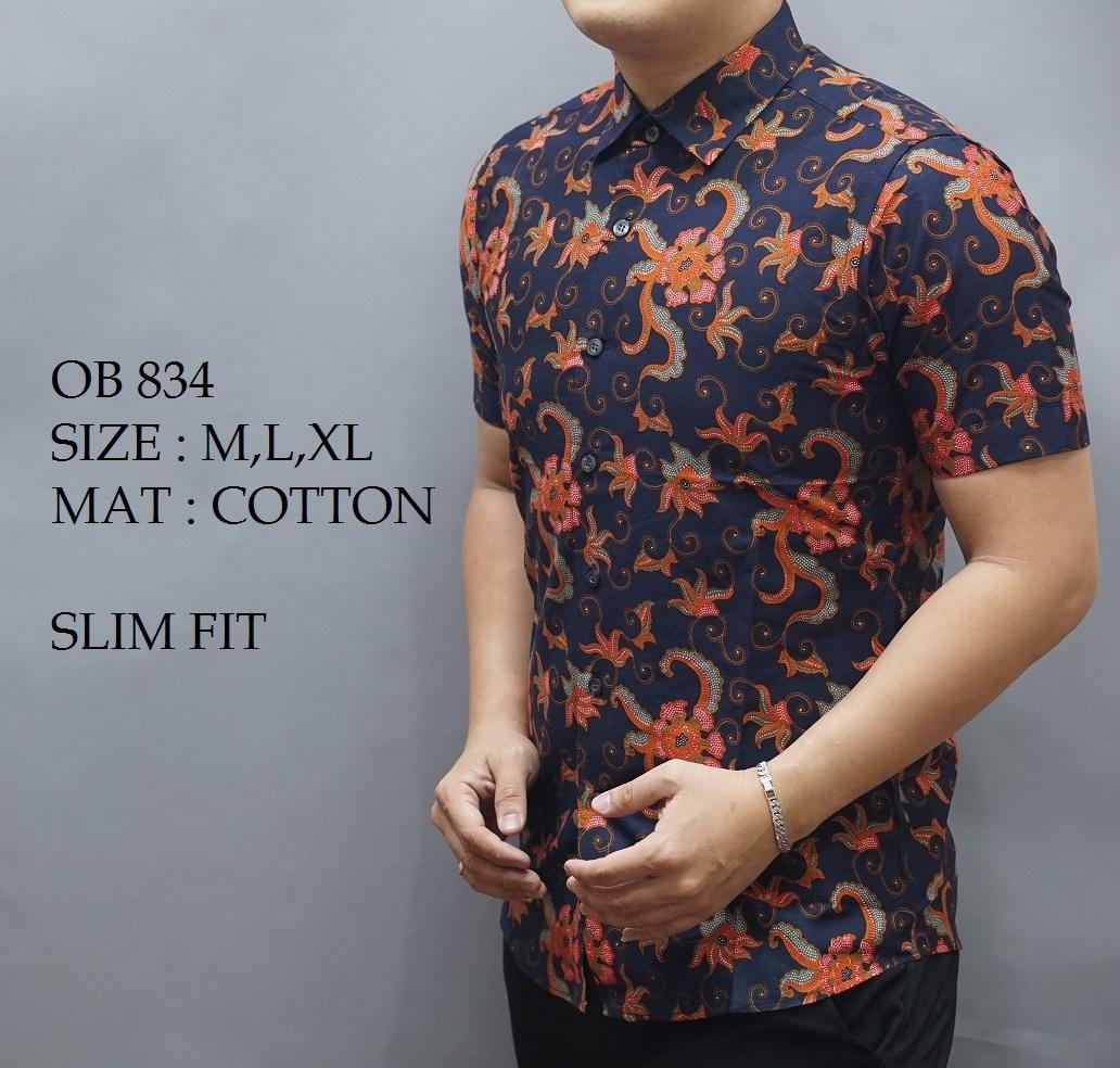 Baju Kemeja Batik Pria Slimfit Motif Modern Bahan Lembut Dan Adem Tidak Mudah Luntur Terbaru 2018